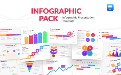 Modello di nota chiave del pacchetto infografica colorato