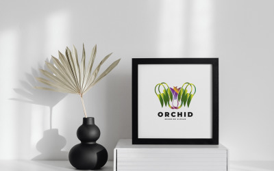 Logo de fleur aromatique de tulipe d&amp;#39;orchidée