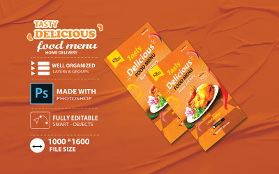 Otra plantilla de restaurante para menú de carne de pollo fresca