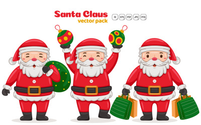 Pack de vectores de personajes de Santa Claus #03