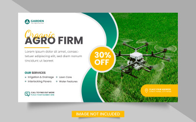 Vector Agriculture service web banner bundle or lawn mower gardening landscaping banner