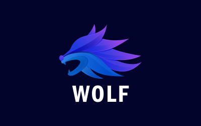 wolf abstrac colorful logo template