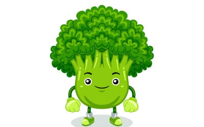 Broccoli Mascot Character Vector Illustration
