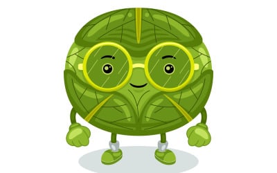 Cabbage Mascot Character Vector Illustration