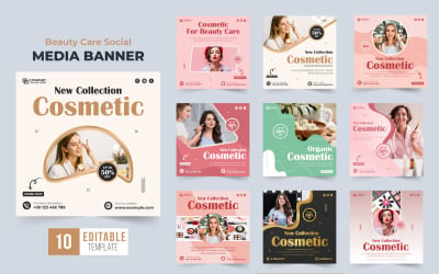 Cartaz de venda de produtos de maquiagem e beleza