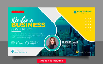 Conference flyer  or horizontal flyer and invitation banner live webinar design