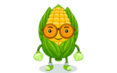 Corn Mascot Character Vector Illustration