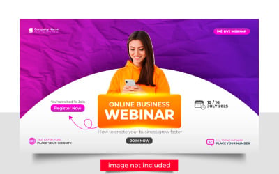 Corporate conference flyer  or horizontal flyer and invitation banner live webinar vector