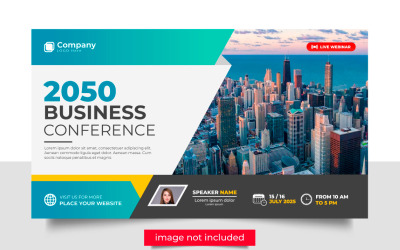 Corporate conference flyer  or horizontal flyer and invitation banner live webinar