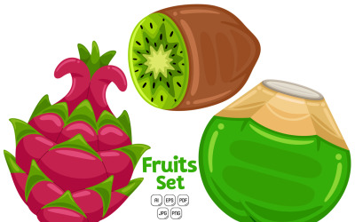 Симпатичные фрукты пакет вектор # 02