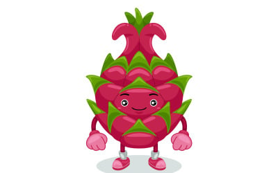 Dragonfruit kabalája karakter vektoros illusztráció