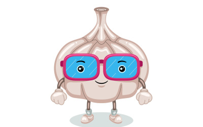 Garlic Mascot Character Vector Illustration