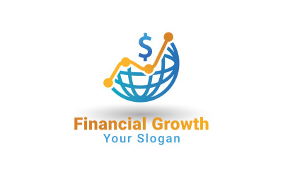 Logo aziendale di marketing e finanziario, logo della posizione finanziaria, modello del logo della contabilità