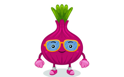 Illustration vectorielle de personnage de mascotte d&amp;#39;oignon