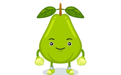 Pear Mascot Character Vector Illustration