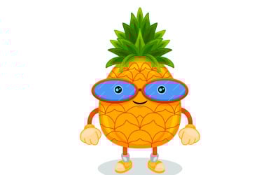 Pineapple Mascot Character Vector Illustration