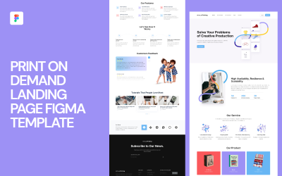 Print On Demand-målsida Figma-mall
