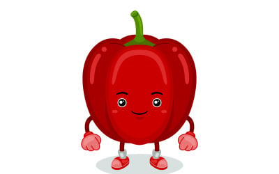 Rode peper mascotte karakter vectorillustratie