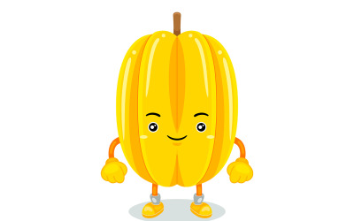 Starfruit Mascot Character Vector Illustration