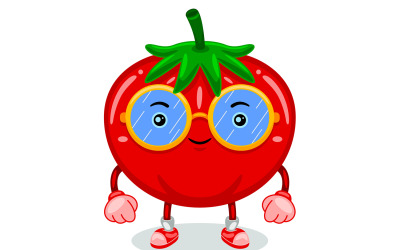 Ilustracja wektora postaci maskotki pomidora