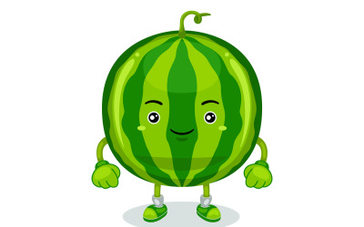 Watermelon Mascot Character Vector Illustration