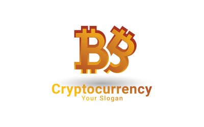 Bitcoin avec logo flèche, logo de crypto-monnaie, logo d&amp;#39;échange Bitcoin, argent numérique