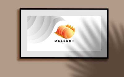 Logotipo de comida de sobremesa culinária deliciosa
