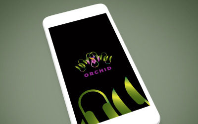 Logo orchideje a aromatického květinářství