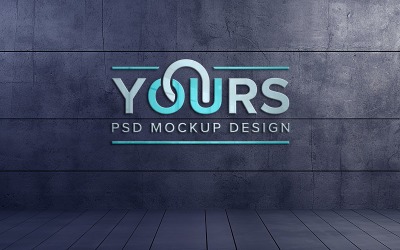 Maquette de logo de mur 3D réaliste Psd
