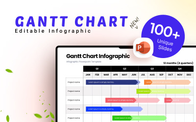 Modèle PowerPoint d&amp;#39;infographie de diagramme de Gantt