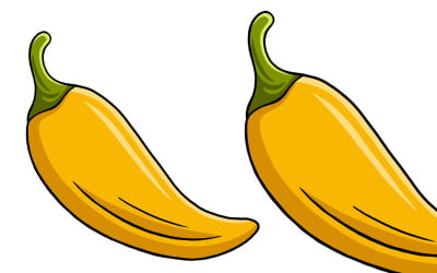 Žlutá pálivá chilli paprička vektorové ilustrace