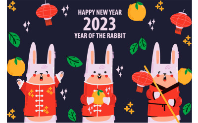 Anno dell&amp;#39;illustrazione del fondo del coniglio