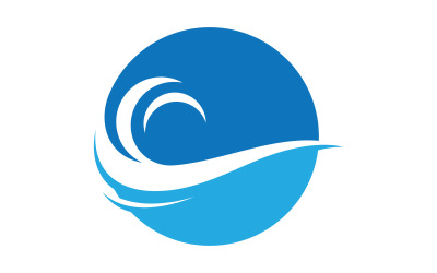 Blaue Welle Logo Vektor. Wasserwellenillustrationsschablonendesign V19