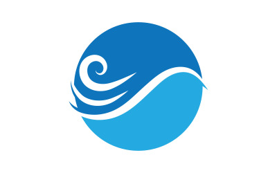 Blue Wave Logo Vector.  water wave illustration template design V10