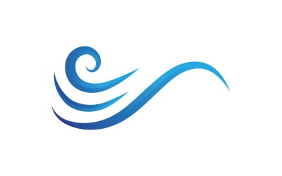 Blue Wave Logo Vector.  water wave illustration template design V11