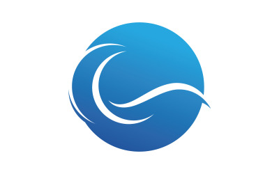 Blue Wave Logo Vector.  water wave illustration template design V12