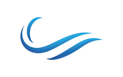 Blue Wave Logo Vector.  water wave illustration template design V15