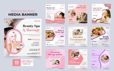 Ensemble de modèles de salon et de spa de beauté