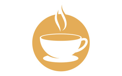 Filiżanka kawy Logo kawiarni wektor ikona designu V10