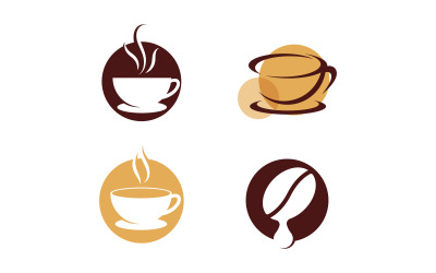 Filiżanka kawy Logo kawiarni wektor ikona designu V17