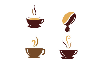 Kaffekopp Logotyp kafé vektor ikon design V19