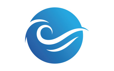 Kék Hullám Logo Vektor. víz hullám illusztráció sablon design V13