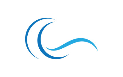 Kék Hullám Logo Vektor. víz hullám illusztráció sablon design V3