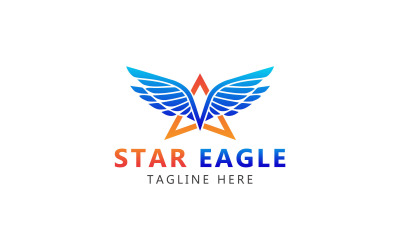 Logotipo de águila estrella. Plantilla de logotipo de águila