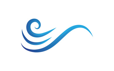 Mavi Dalga Logo Vektörü. su dalgası illüstrasyon şablonu tasarımı V11
