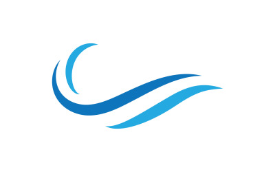 Modrá vlna Logo vektor. vodní vlna obrázek šablony design V7