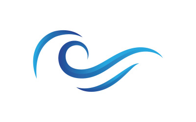 Modrá vlna Logo vektor. vodní vlna obrázek šablony design V9