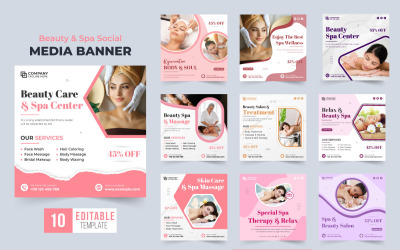 Sjabloonset voor spa- en salonpromotie