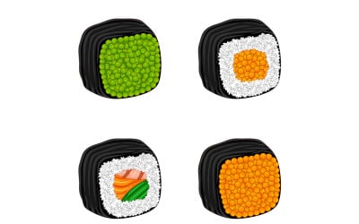 Sushi Vector in Flat Design Style #02