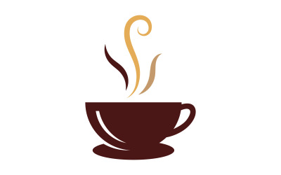 Taza de café Logo cafetería vector icono diseño V1